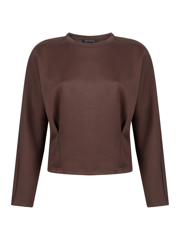 Tramontana Technical Sweat Jumper Pleats 002650 Chocolate