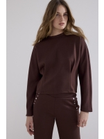 Tramontana Technical Sweat Jumper Pleats 002650 Chocolate