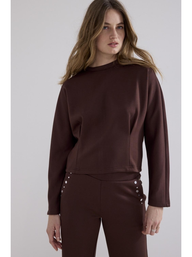 Tramontana Technical Sweat Jumper Pleats 002650 Chocolate