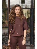 Tramontana Short-Sleeve Sweat Jumper 002650 Chocolate