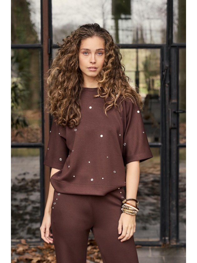 Tramontana Short-Sleeve Sweat Jumper 002650 Chocolate