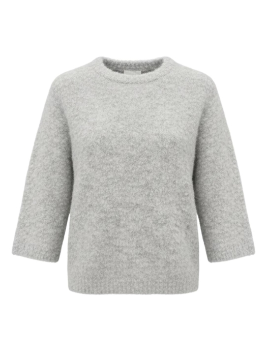 Tramontana Short-Sleeve Boucl Jumper 007041 Light grey melange