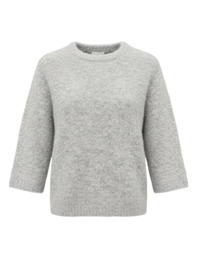 Tramontana Short-Sleeve Boucl Jumper 007041 Light grey melange