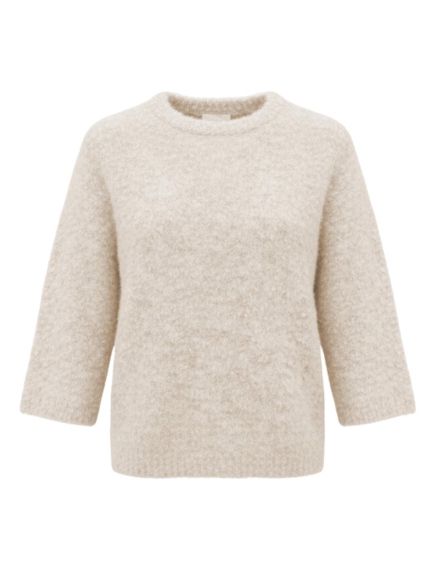 Tramontana Short-Sleeve Boucl Jumper 001351 Snow melange