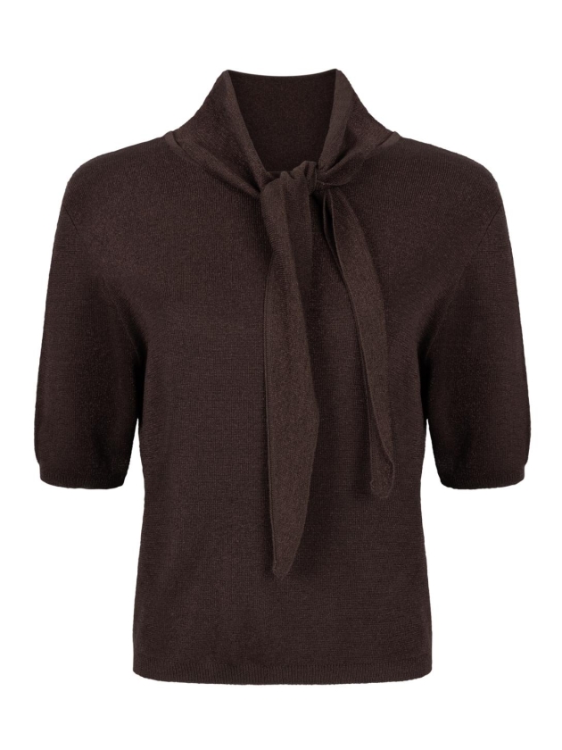 Tramontana Short-Sleeve Jumper Shawl 002650 Chocolate