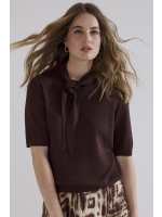 Tramontana Short-Sleeve Jumper Shawl 002650 Chocolate