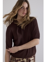 Tramontana Short-Sleeve Jumper Shawl 002650 Chocolate