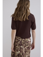 Tramontana Short-Sleeve Jumper Shawl 002650 Chocolate