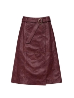 Tramontana Cracked PU Skirt 004580 Pomegranate