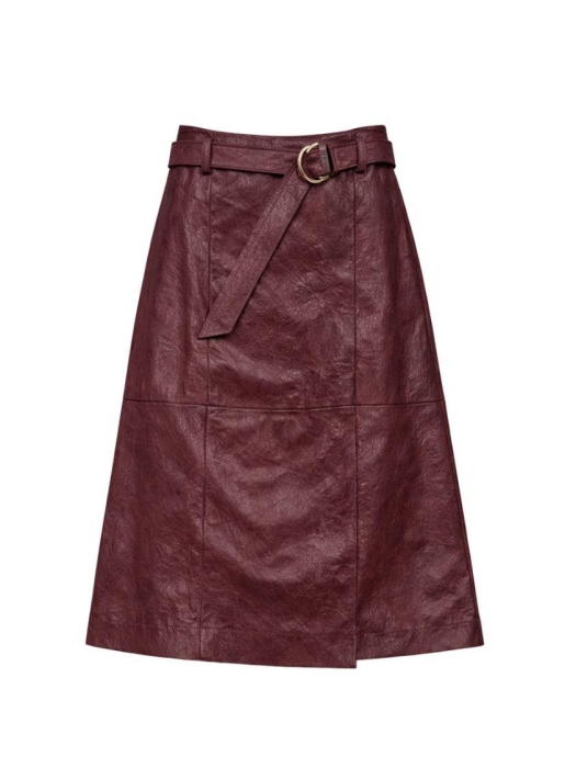 Tramontana Cracked PU Skirt 004580 Pomegranate