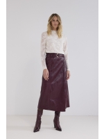 Tramontana Cracked PU Skirt 004580 Pomegranate