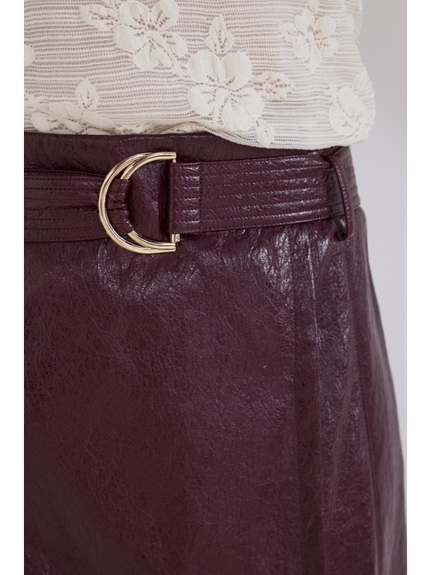Tramontana Cracked PU Skirt 004580 Pomegranate