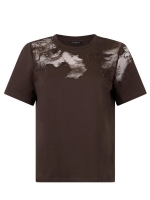 Tramontana T-Shirt Lace Insert 002650 Chocolate