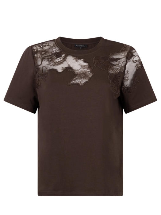 Tramontana T-Shirt Lace Insert 002650 Chocolate