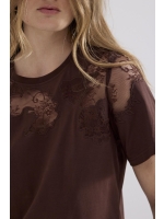 Tramontana T-Shirt Lace Insert 002650 Chocolate