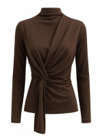 Tramontana Wrap Detailed Top 002650 Chocolate