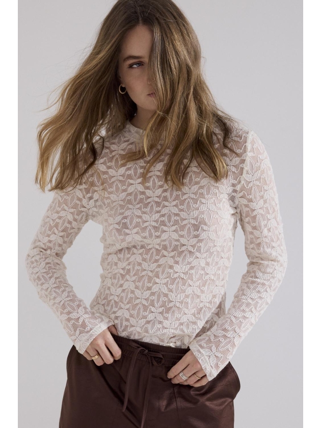 Tramontana Stretch Lace Top 001350 Snow
