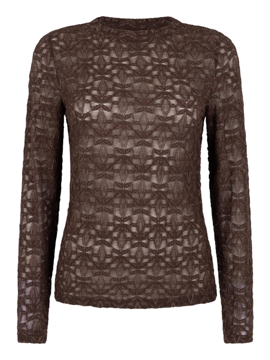 Tramontana Stretch Lace Top 002650 Chocolate