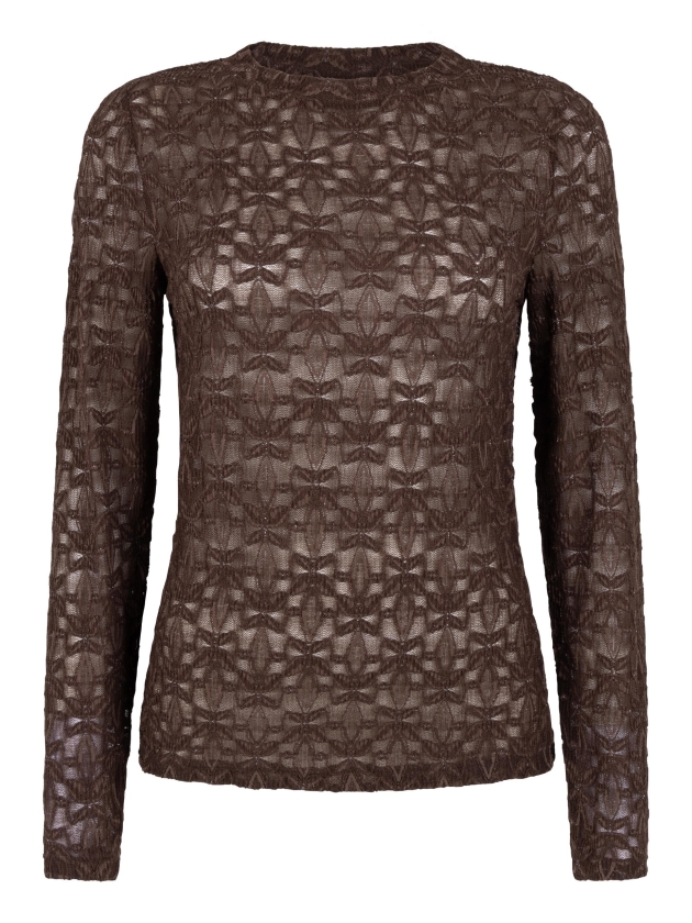 Tramontana Stretch Lace Top 002650 Chocolate