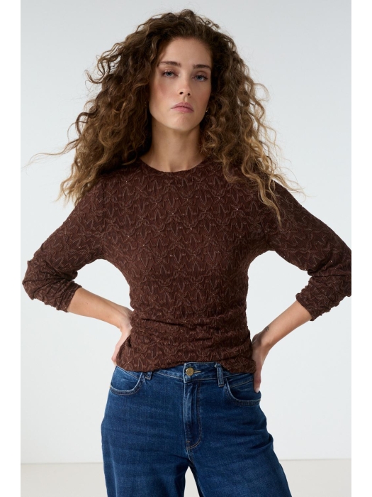 Tramontana Stretch Lace Top 002650 Chocolate
