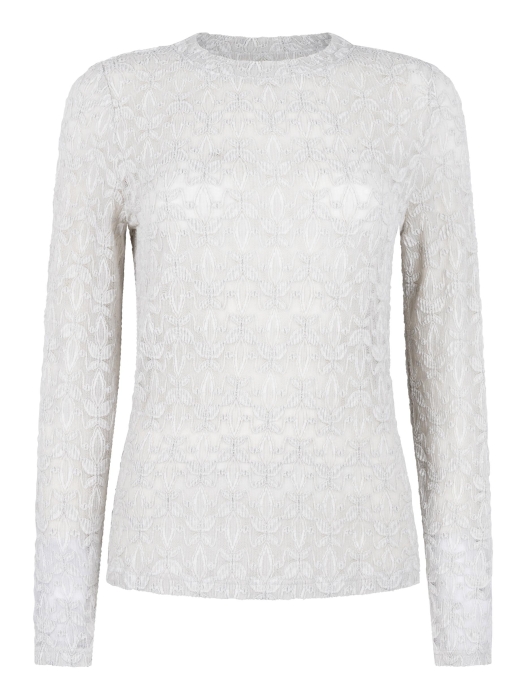 Tramontana Stretch Lace Top 007041 Light grey melange