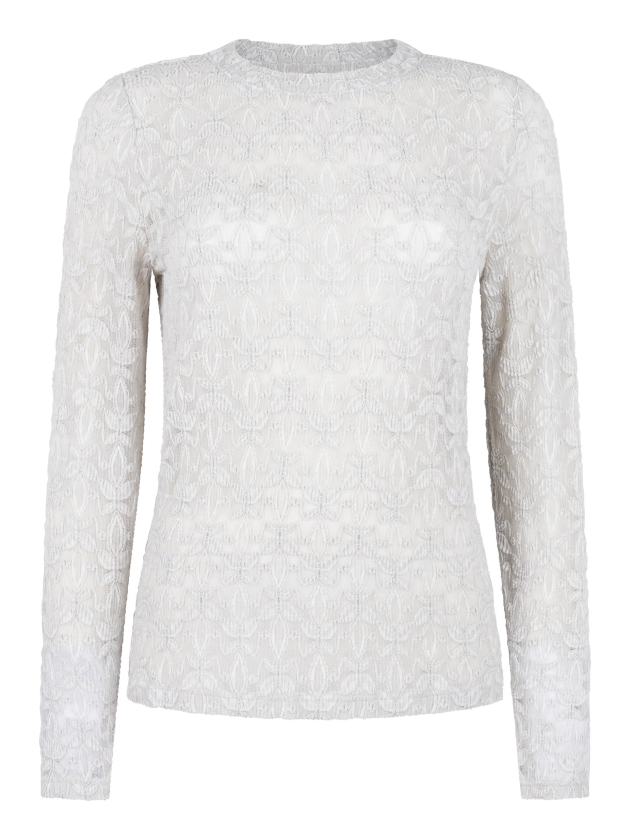 Tramontana Stretch Lace Top 007041 Light grey melange