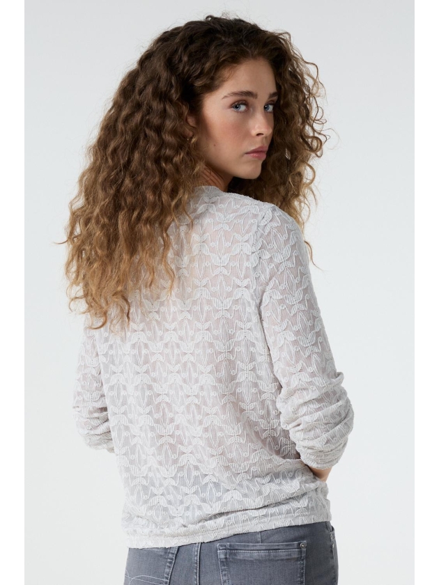 Tramontana Stretch Lace Top 007041 Light grey melange