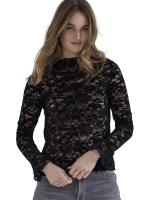 Tramontana Velvet Stretch Lace Top 009000 Black