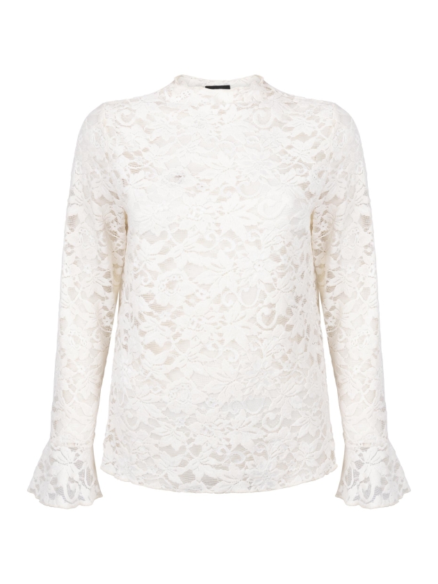 Tramontana Velvet Stretch Lace Top 001350 Snow