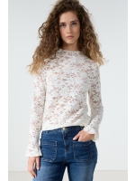 Tramontana Velvet Stretch Lace Top 001350 Snow