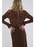 Tramontana Velvet Stretch Lace Top 002650 Chocolate