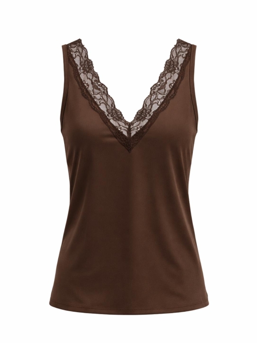 Tramontana Pippa Lace Top 002650 Chocolate