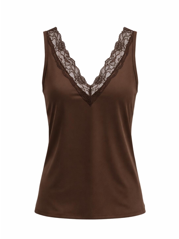 Tramontana Pippa Lace Top 002650 Chocolate