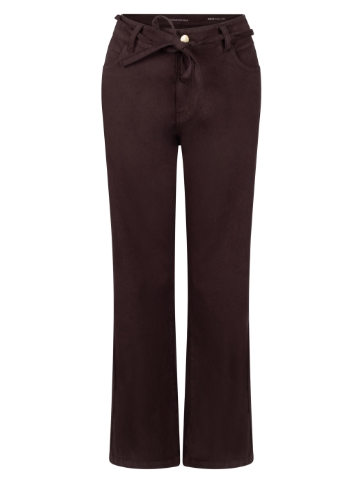 Tramontana Lurex Denim Wide-Leg Trousers 002650 Chocolate
