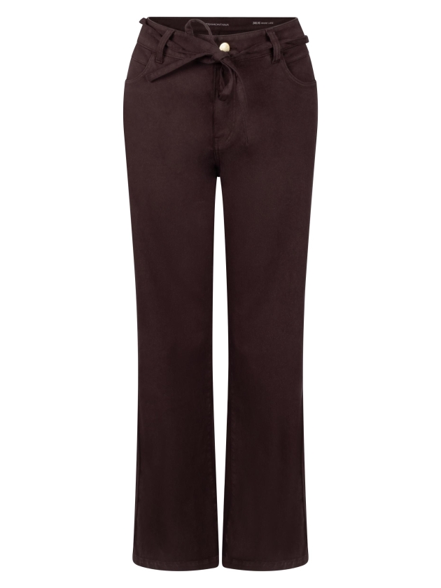 Tramontana Lurex Denim Wide-Leg Trousers 002650 Chocolate