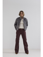 Tramontana Lurex Denim Wide-Leg Trousers 002650 Chocolate