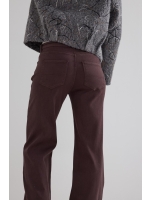 Tramontana Lurex Denim Wide-Leg Trousers 002650 Chocolate
