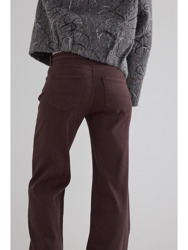 Tramontana Lurex Denim Wide-Leg Trousers 002650 Chocolate