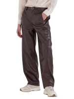 Tramontana Barrel-Fit PU Trousers 002650 Chocolate