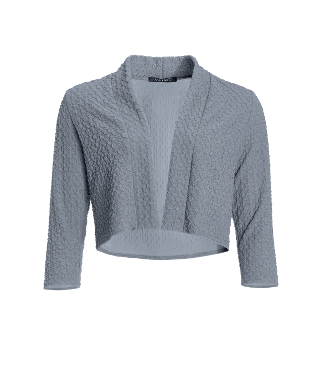 Swing Bolero Jacke aus Jersey Cloque 393 Ice blue