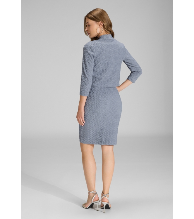 Swing Bolero Jacke aus Jersey Cloque 393 Ice blue