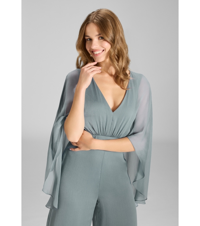 Swing Jumpsuit aus Crinkle Chiffon mit an 393 Ice blue