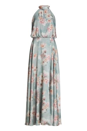 Swing Abendkleid mit blusigem Top aus flo 3968 Ice blue/vintage pink