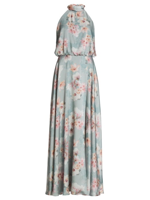Swing Abendkleid mit blusigem Top aus flo 3968 Ice blue/vintage pink