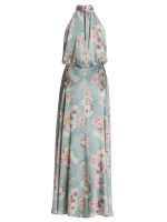Swing Abendkleid mit blusigem Top aus flo 3968 Ice blue/vintage pink