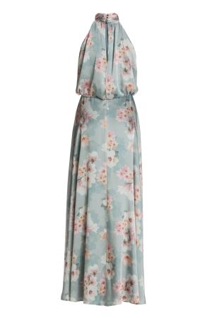 Swing Abendkleid mit blusigem Top aus flo 3968 Ice blue/vintage pink