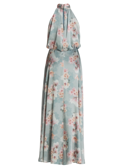 Swing Abendkleid mit blusigem Top aus flo 3968 Ice blue/vintage pink