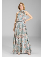 Swing Abendkleid mit blusigem Top aus flo 3968 Ice blue/vintage pink