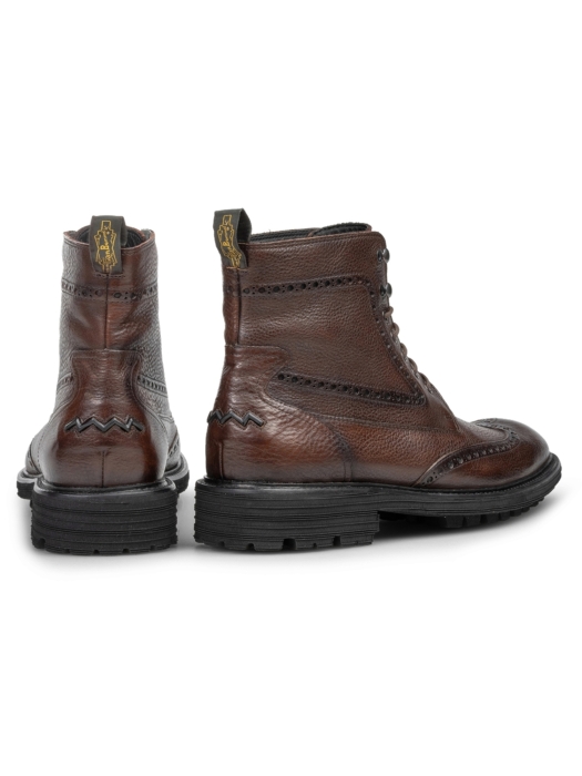 Floris van Bommel Floris Casual DarkBrown Printed lea 2 Dark brown