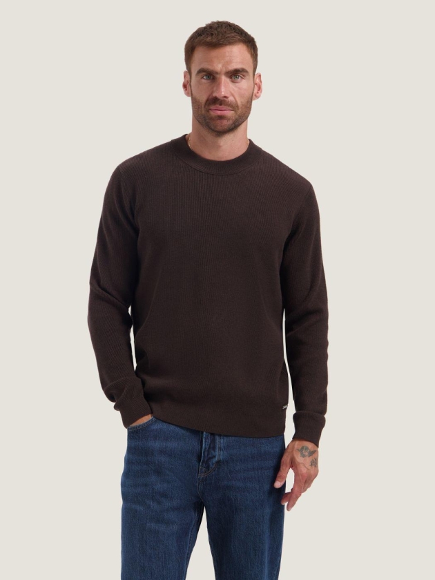 Dstrezzed Oscar Rib Mockneck 799 Dk brown